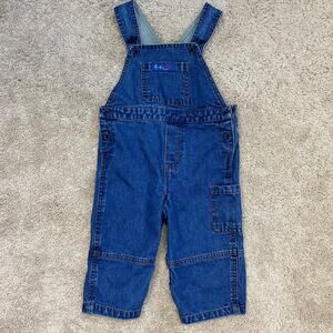 Roots 73 Denim Overalls Snap Closure Cargo Jean 100% Cotton Utility Size 12M-18M